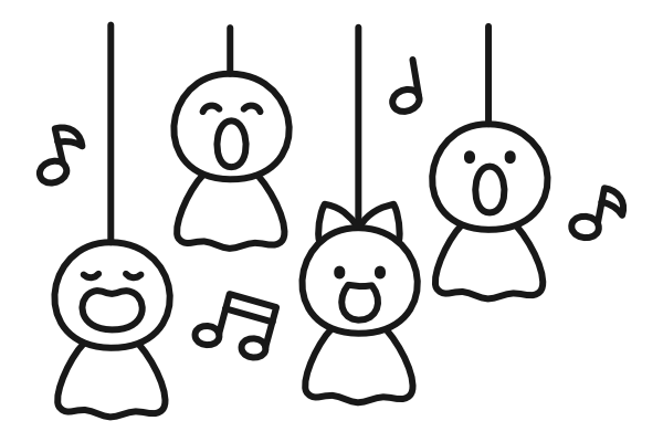 歌うてるてるぼうず(白黒)