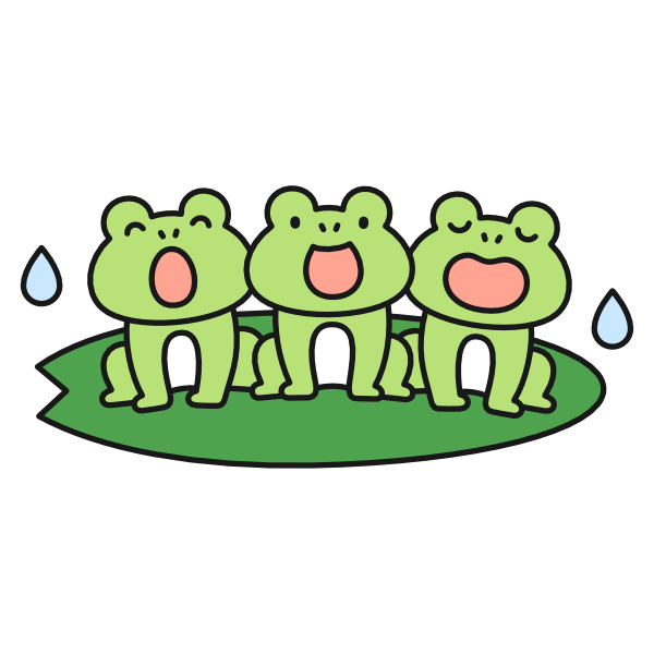 3匹並んだかえる