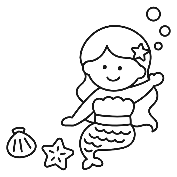 人魚(白黒)