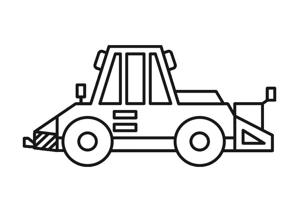 トーイングトラクター（白黒）
