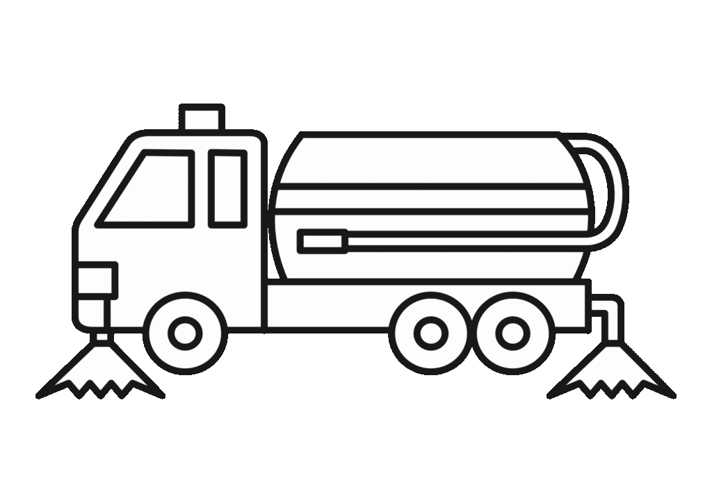 散水車(白黒)