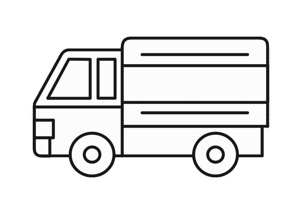 宅配車(白黒)