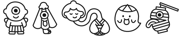 【ライン】おばけ(白黒)