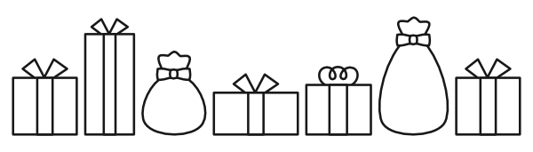 【ライン】プレゼント(白黒)