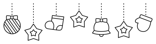 【ライン】オーナメント(白黒)