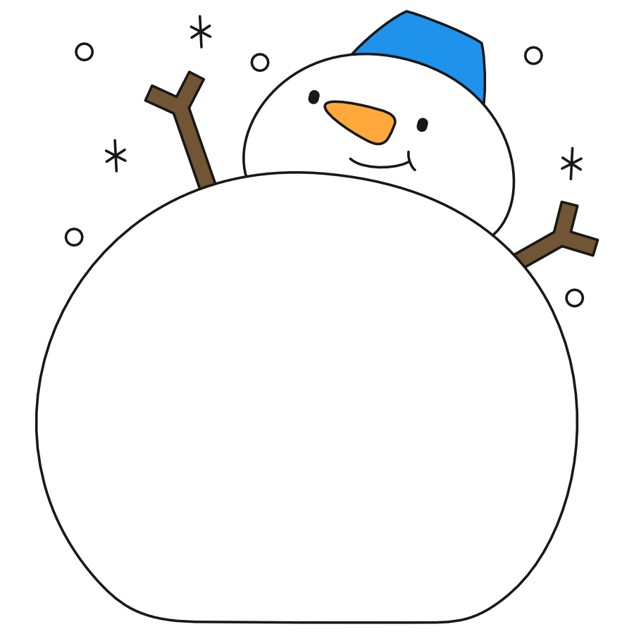 【フレーム】雪だるま（カラー）