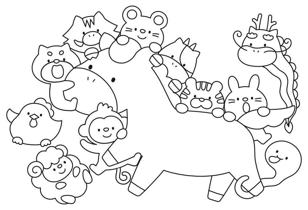 今年はうまどし（白黒）