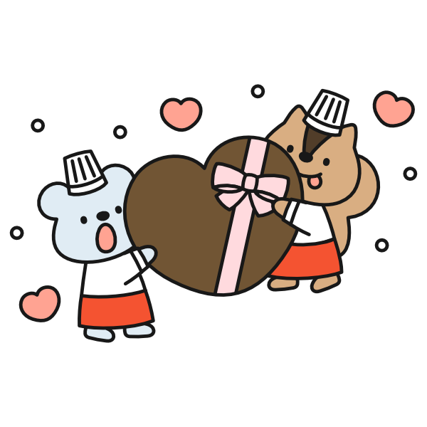 ハートのチョコとねずみとりす