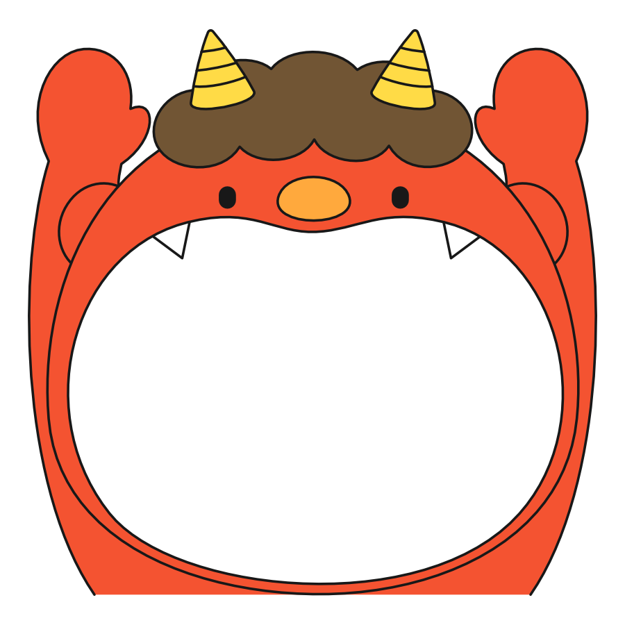 【フレーム】あかおに（カラー）