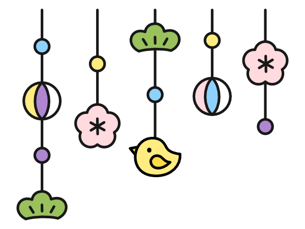 ひなまつりのつるし飾り（カラー）