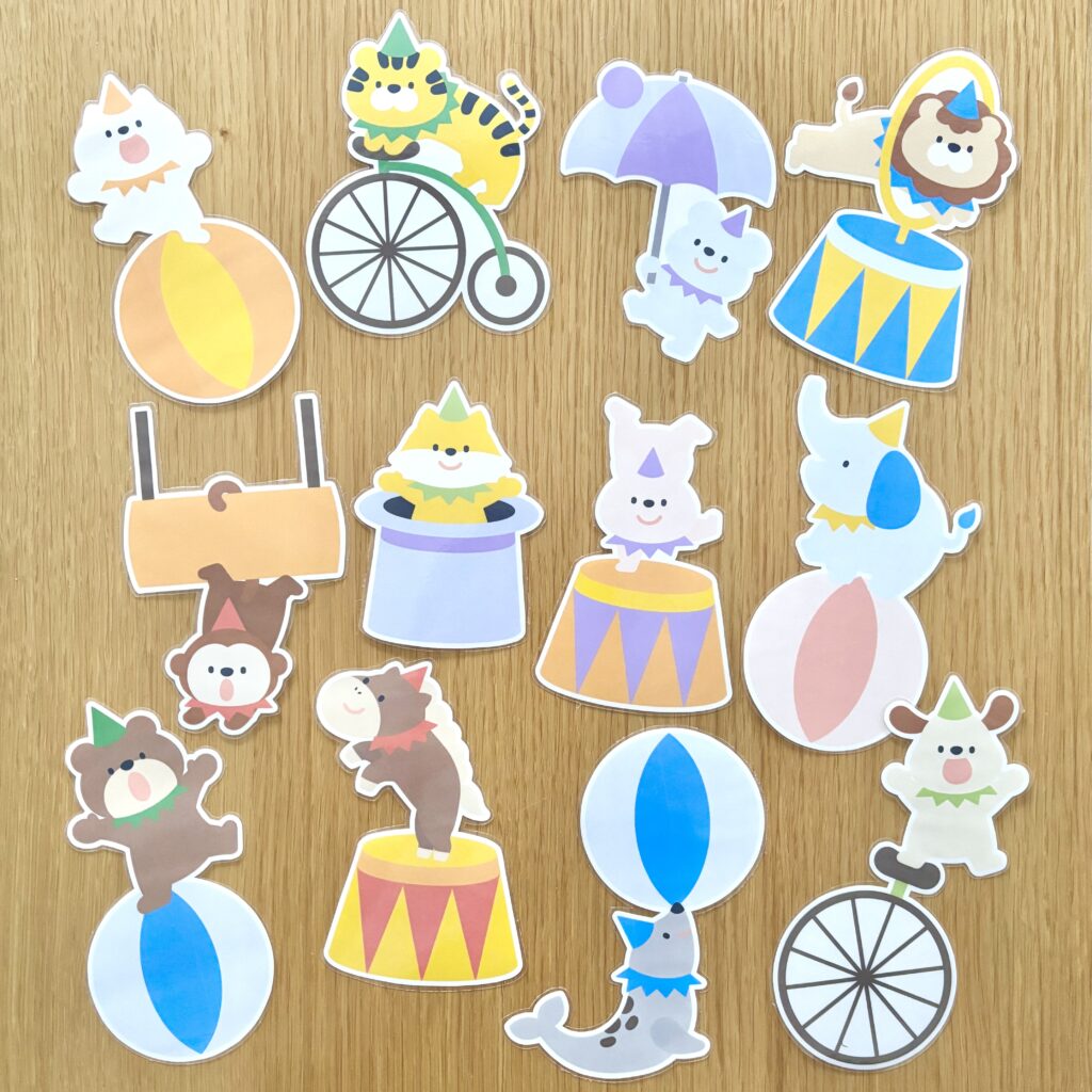 【イラストパーツ】どうぶつたちのサーカス団