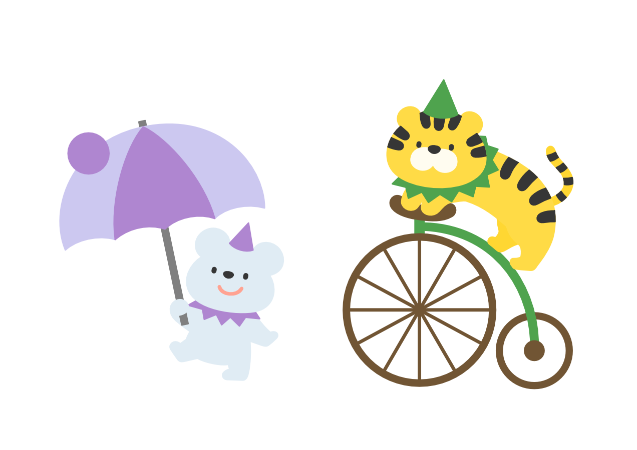 【イラストパーツ】どうぶつたちのサーカス団③