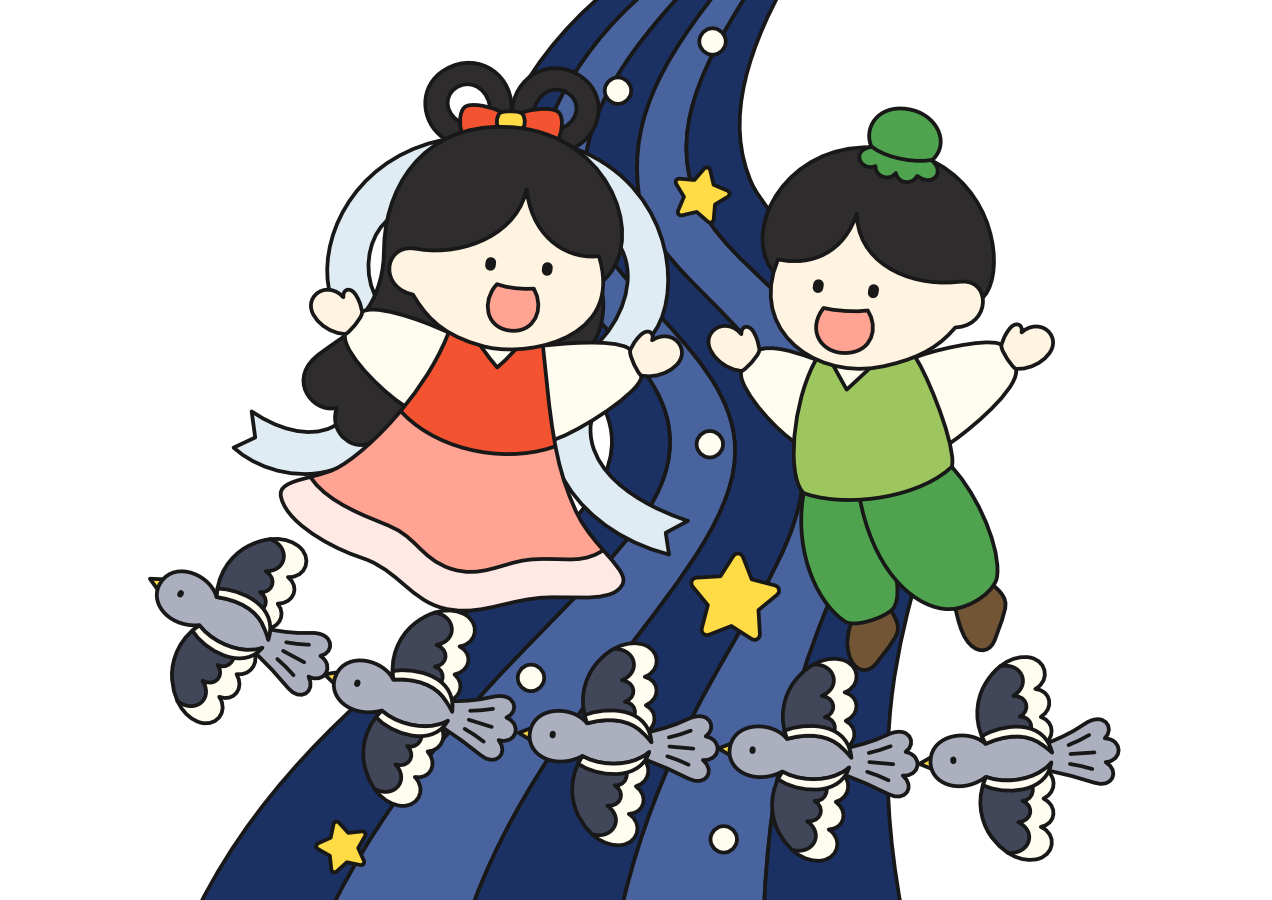 【たなばたのおはなし】再会する織姫と彦星